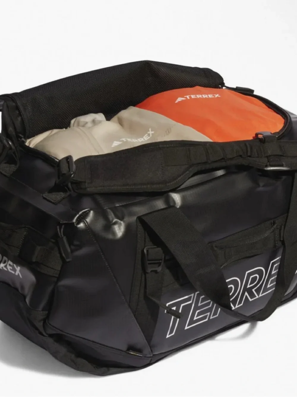 NWT Adidas Terrex Rain.RDY Expedition Duffle Bag Large Black 100L IC5652 Cordura